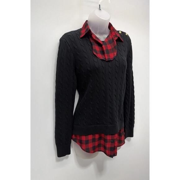 Lauren Ralph Lauren Women's Shirt Sweater Small BLACK - Picture 2 of 7
